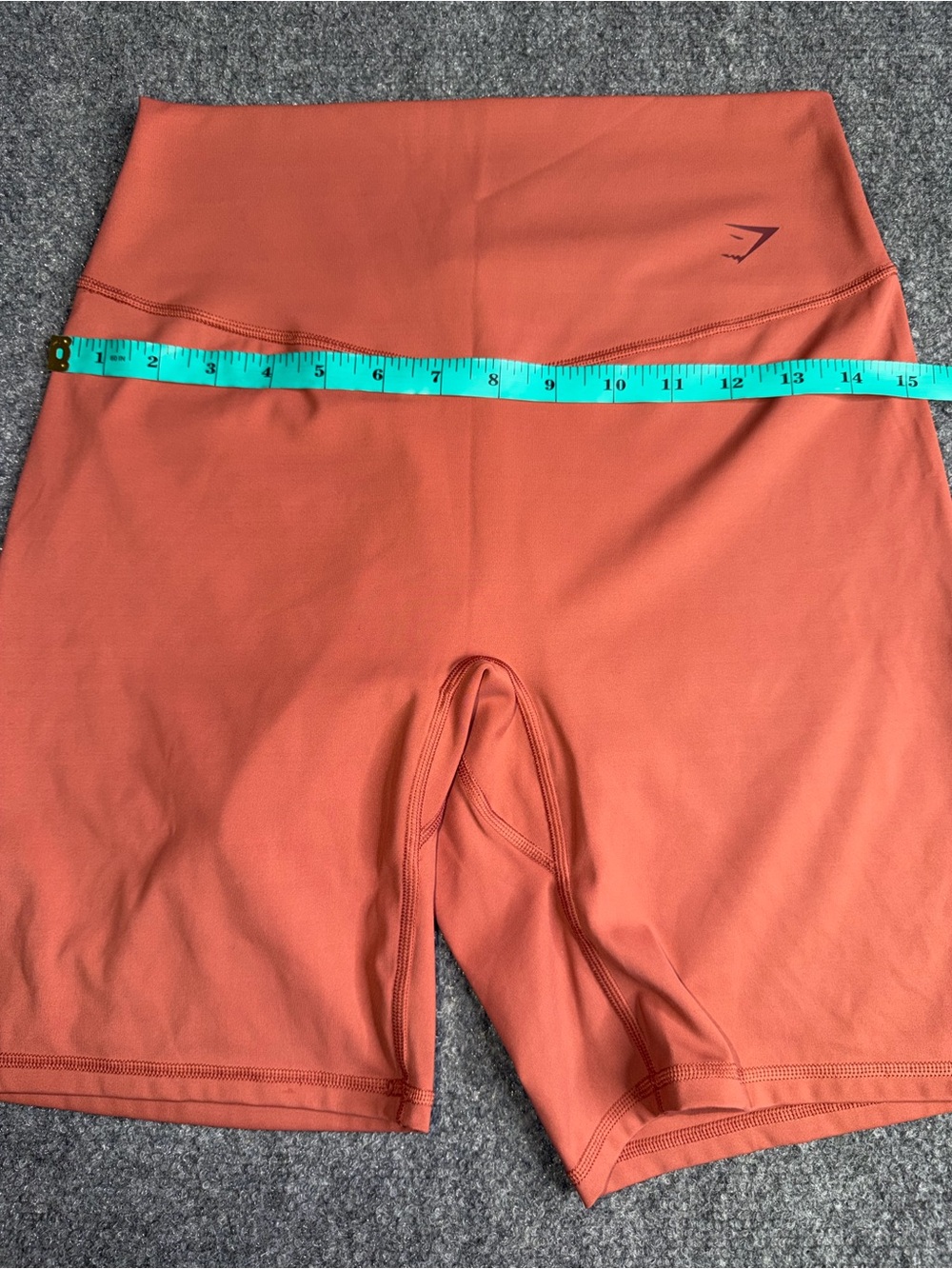 Gymshark Women’s High-Waist Rust Orange Bike Shorts - Picture 6 of 12